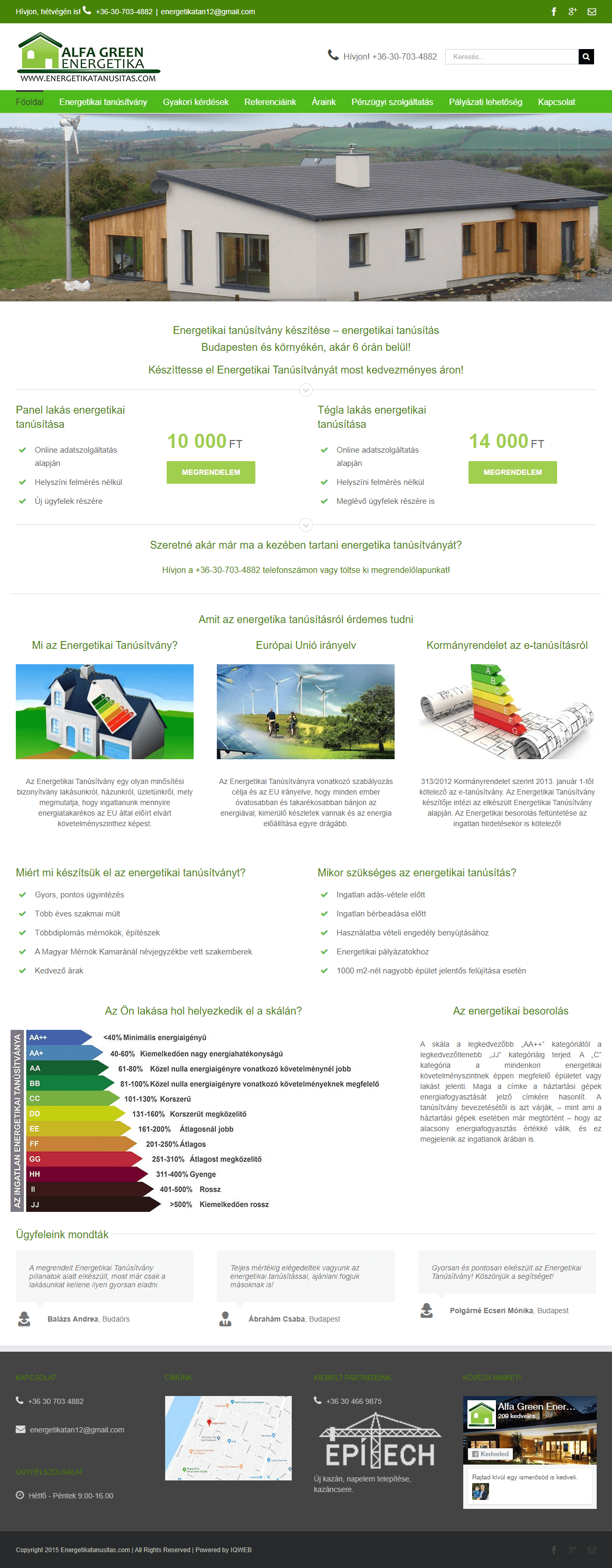 Alfa Green energetika wordpress oldal