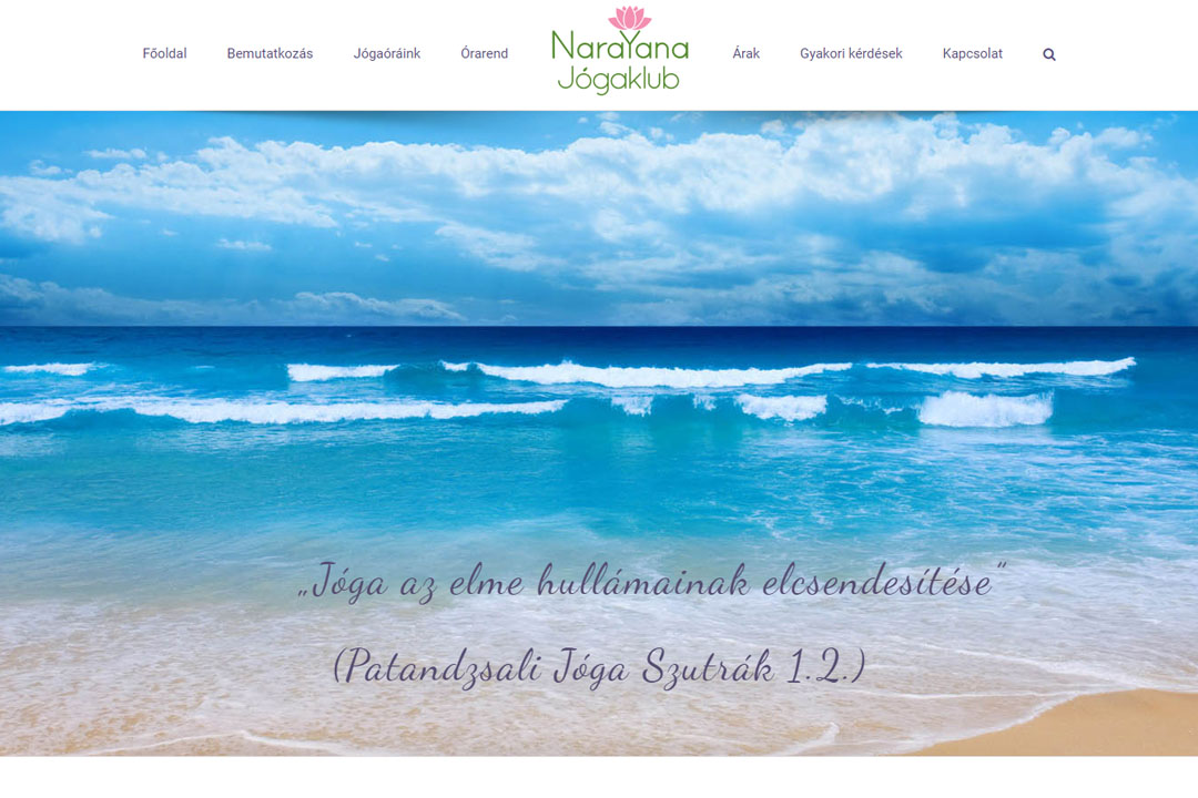 Narayana jógaklub weboldal
