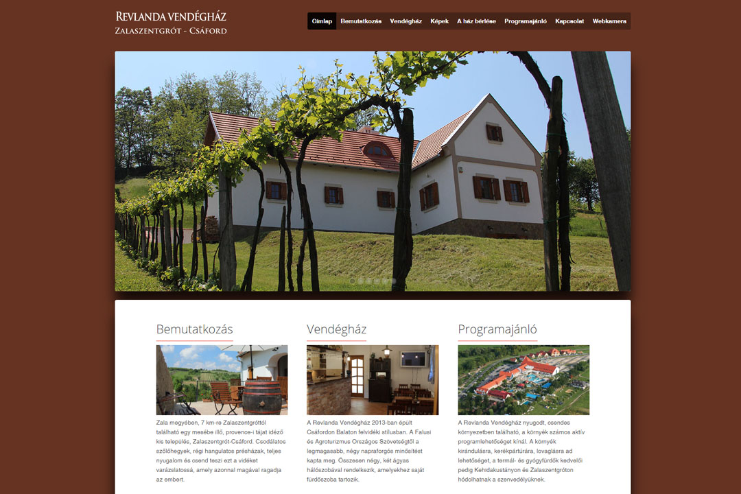 Revlanda vendégház honlapja