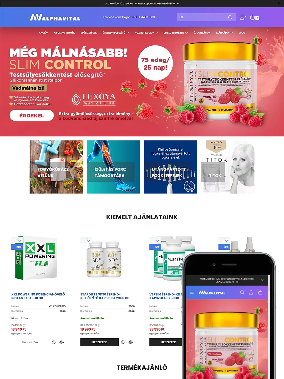 Alphavital.hu U NAS webáruház készítése EKERNAP díj